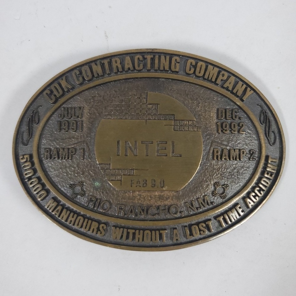 Vintage Intel Fab 9 Safety Award Buckle Rio Rancho NM CDK Contracting 500,000